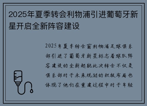 2025年夏季转会利物浦引进葡萄牙新星开启全新阵容建设